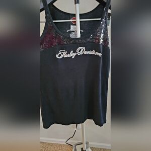 Harley Davidson sequins tank top - sz XL